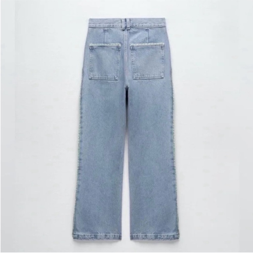Zara Tweed Trim Jeans - Picture 5 of 9